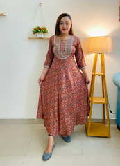 Kurti Cotton Peach - GillKart