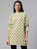 Laabha Women Lime Green Printed Sweatshirt