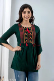 WOMENSHKURTI Casual embroidery Short Gown style top