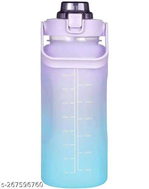 Heet 2000 ml water bottle Sipper Water Bottle 2 Liter with Motivational Time Marker Non-Toxic Water Bottle for Office, Water Bottle for Gym