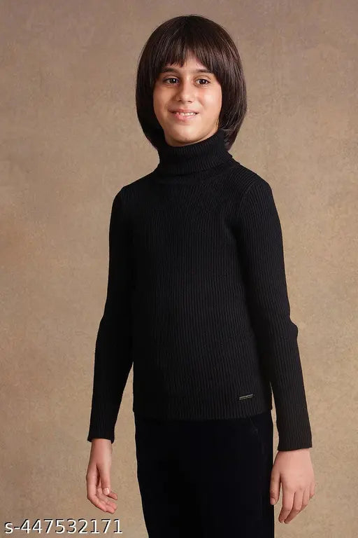 WOOLEN BlACK KIDS SWEATER/HIGHNECK/TURTLE NECK/SKIVI FOR GIRLS AND BOYS