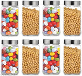 CROCO JAR Piramal Glass Cubical Square Transparent Glass Jars & Containers for Kitchen Pantry, Snacks, Masala, Jams, Pickles, Cookies, Dry Fruits, Coffee Beans Storage with Lid, 1 Ltr, Set of 6