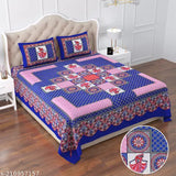 Designer Bedsheet Cotton Printed Double Bed Queen Size - 90x100