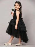 Toy Balloon Kids Black Hi -low Length Girls Party wear Dress