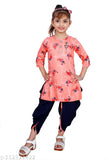 Hariyal Creation Kids Party/Festive Gajri Pink Designer Checked Patiala Suit For Girls