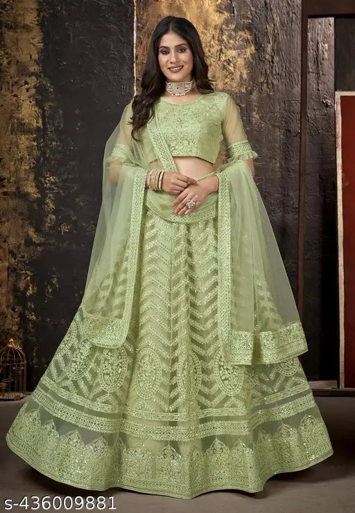 PATLANI Aliya Letest Trendy Design Ari Work Embridered Free Size Lehenga Choli Up to 2XL With Unstitched Blouse Piss/Sleeve, And Dupatta/Designer Lehenga /Wedding Lehenga/banarasi lehenga.