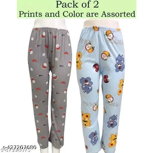 Pyjamas For Girls And Woment Combo of 2(Random Colour And Multiprint)