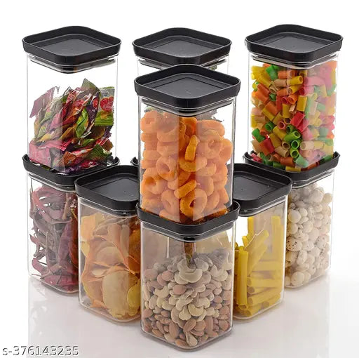 Storage Containers Set of 10 PCS 1100 ML Airtight Plastic Containers Kitchen Container Set Dry Fruit Cereal Dispenser containers For Kitchen Storage Box Unbreakable Sturdy Airtight Transparent Jar, Kitchen Container, Storage Containers, Container sets -