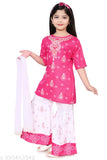 Musklyn Fashion Girls Ethnic Kurta Palazzo Sets with Dupatta