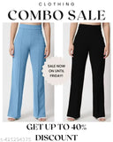 Classic Ladies' high-rise bootcut trouser pants bell-bottoms for women Combo of 2