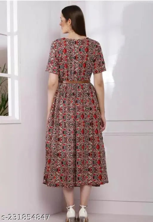 Stylish frock with free belt