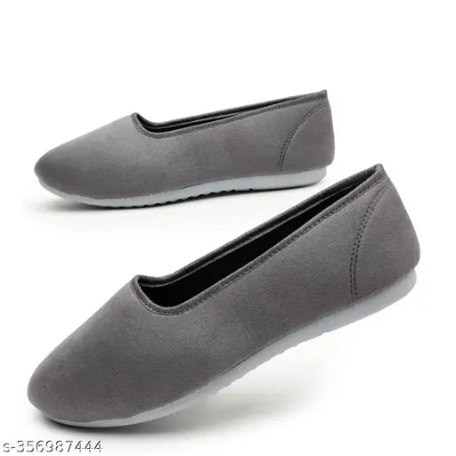 Yuki Grey Comfortable Slip-on Bellies For Women and Girls