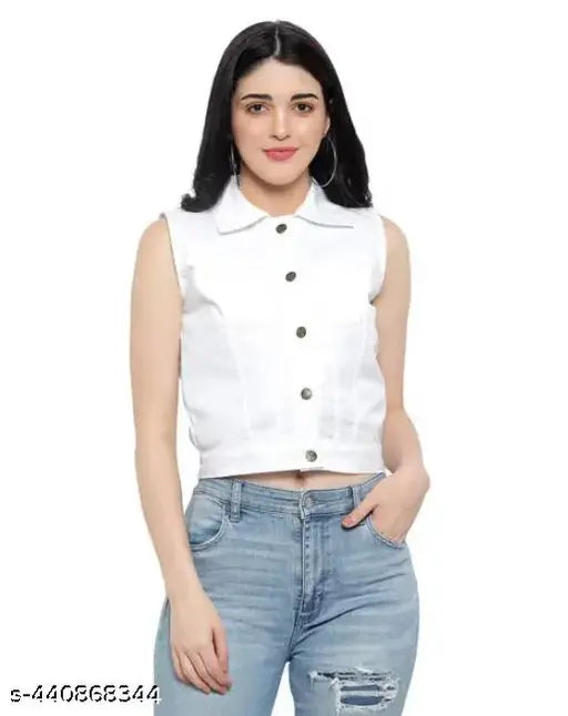 White Denim Jacket for women