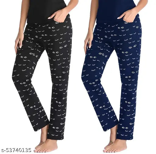 Womens Cotton Printed Pyjama Pant|(Pack of 2)