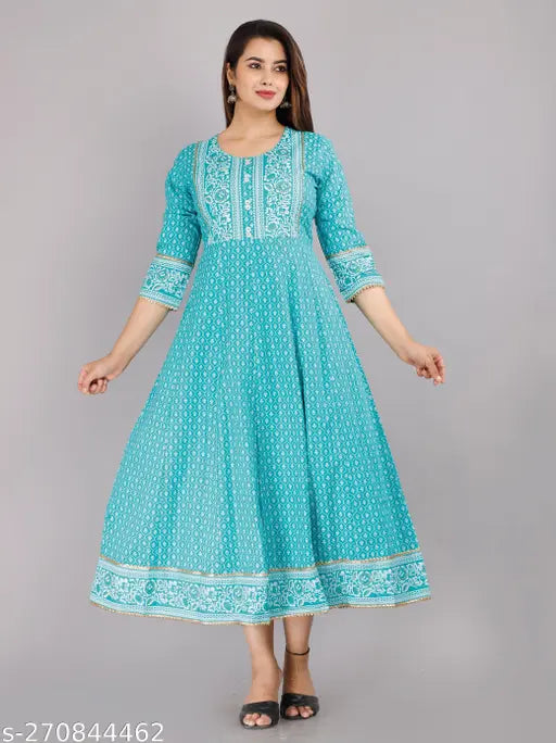 SAROJDESIGN PEACH BUTTON ANARKALI KURTI