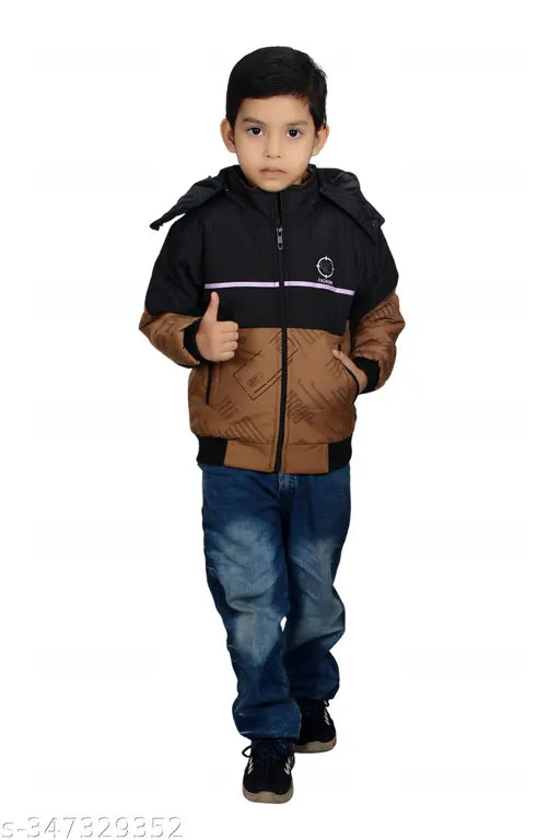 Come In Kids Boys Colorblock Casual Hooded Jacket