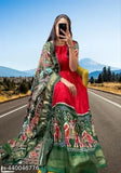 MELLOWMESH Anarkali Patola Digital Print stiched Gown With Dupatta Traditional Wear Long Gown With Dupatta