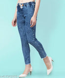 Stretchable Premium Denim Side Pearl Blue Jogger Jeans | Baggy jeans,Denim jeans,Best-fitting skinny jeans for women,Fashion nov jeans women,women jeans under 500,400,600,women jeans ankle length,cargo jeans for women, plus size jeans,xl,xxl,3xl,4xl,5xl