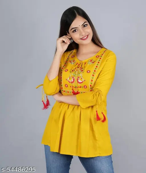 womens embroidery partwear and festival kurti