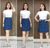 Trendy Latest Women Western Blue Denim Skirts/Shorts For Girl's