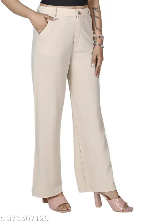 Comfortable women formal trousers side pocket