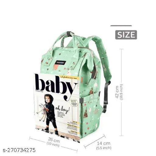 Lil Sprouts Premium Diaper Bag for Mother & Baby Travel | Quick Tissue & Keep Warm Bottle Pockets | Easy Access Back Zipper & More - Beige, 21 Liters, 9 Pockets