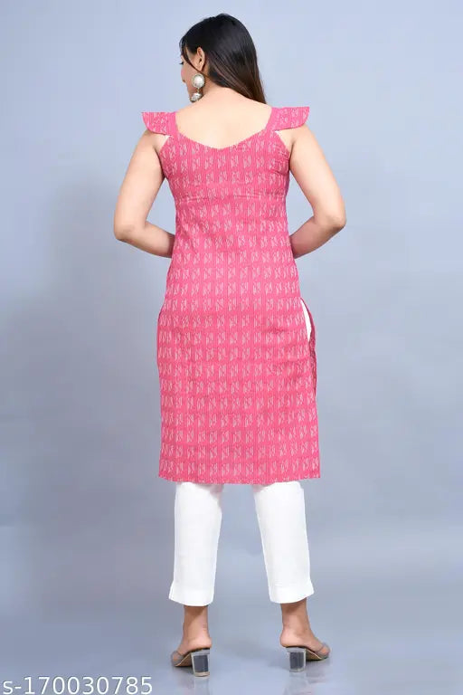 STREANDING KATHA TREANDING BUTTERFLY SLEEVES PINK KURTI