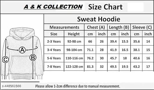 """""Kids/Boys Girls Pullover Solid Kangaroo Pocket Hoodies Sweatshirt"""""Black