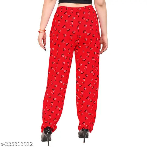 Women & Girls Track Pant / Lower / Pajama Cotton Printed / Beautiful Designs with Attractive Colors | Nightwear & Lounge Wear Pyjamas