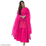 Rayon Kurta and Sharara Set with Dupatta