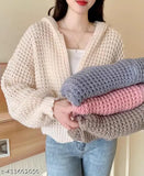 Imported Cozy Zipper Soft Cardigan with Hoodie Perfect for Winter