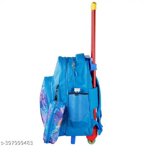 Indian Riders Sweet girl School Kids Bag - 17 Inch- Queen BLUE School Bag Trolley Bag ( 20 L) Waterproof Trolley (Light Blue, 30 L)