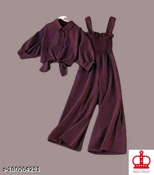 classical fashionble stylish amazing unique women's and girls jumsuit with shirt combo