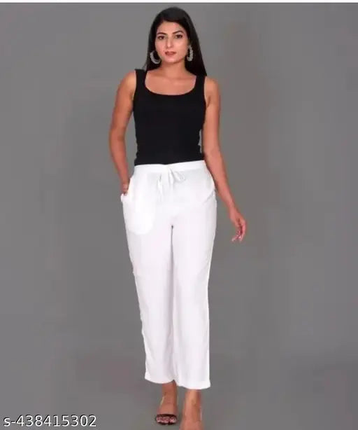 Cotton pants women White