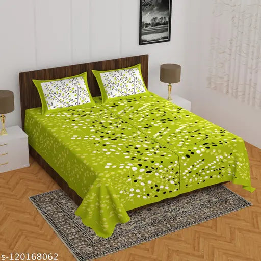 100% Pure Cotton Printed Double Bedsheet With 2 Pillow Covers