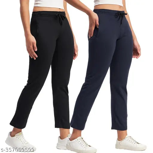 Cotton Pyjamas for Women Combo|Track Pants for Women Combo Pack of 2 with Side Pockets