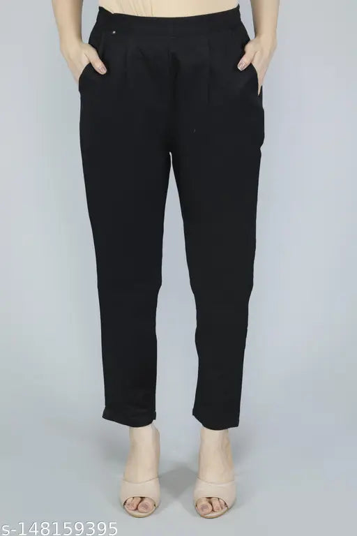 COTTON WOMEN'S BLACK PANT