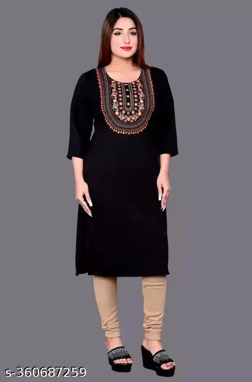 Woolen Kurti Black