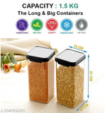 Plastic Kitchen Containers 1500ml Set of 8 Plastic Jars and Containers Dibba Set for Kitchen