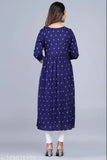 New Stylish Women Floral Printed Aline Kurta(Blue)