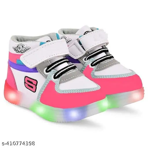 Baby pink Kids Led Light Shoes For Boys And Girls (Bachoo Ke Light wale Shoes)