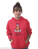 Red color Hoodie with Funny Yoga Print (Both side printed)