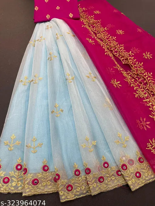 MIRROR AND EMBROIDERY WORK FANCY LEHENGA CHOLI