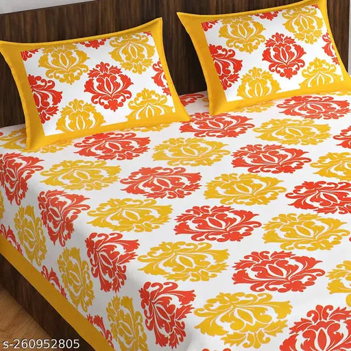 Jaipuri printed 160 TC 100 % cotton Double bed bedsheet with 2 pillow cover