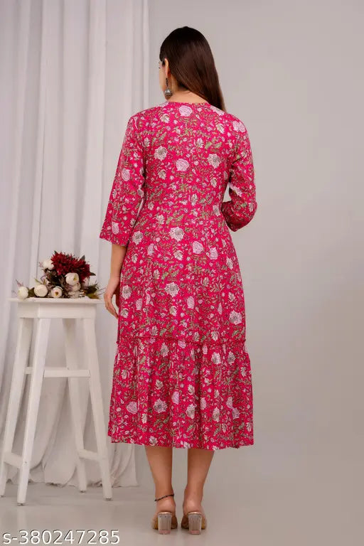 Trendy Rayon Printed Anarkali Kurti