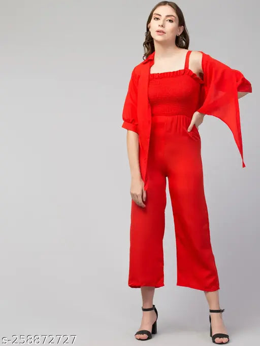 Stylish Trendy Jumpsuit With Shruge For Womens, Girls