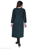 Ojasvi Women Woolen Embroidered A-Line Kurtis