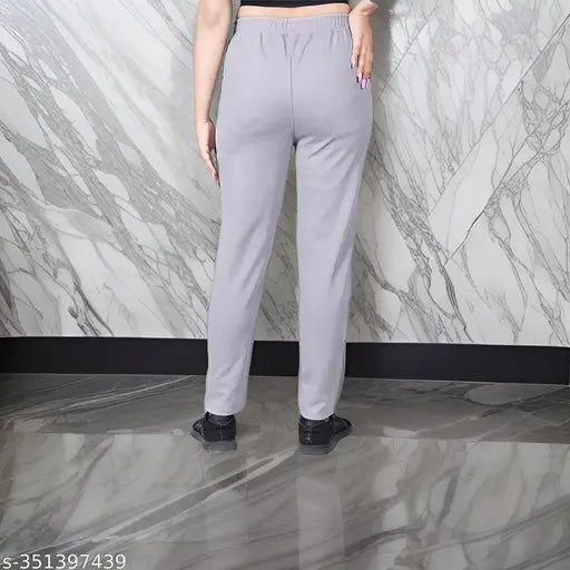 Pack of 2 Women Pantsets Multicolor Solid Grey,Black Track Pants|Workout trackpants|Woman fashion trackpants.