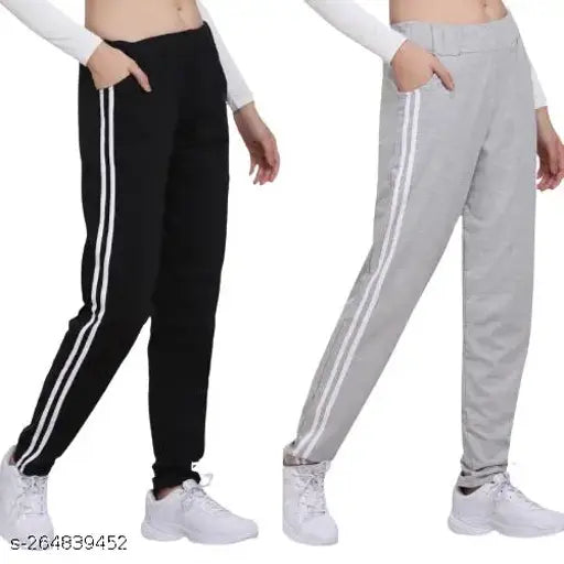 Black-Grey Pack of 2 Women's Track Pant|Activewear| Gymwear|Sportswear| Active Bottomwear