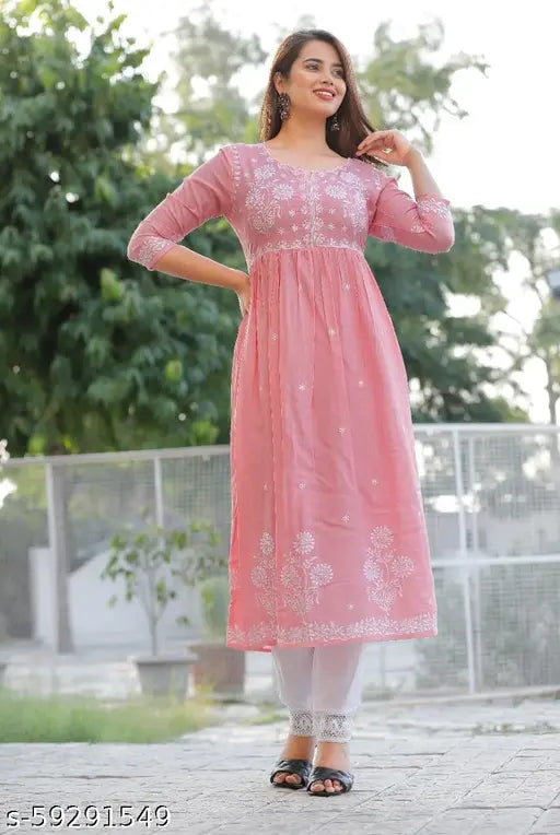 Women Embroidered Anarkali Kurti